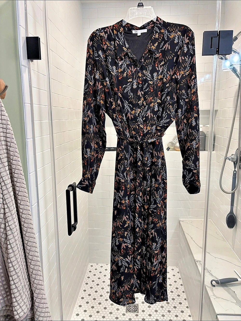 DR2 Floral Maxi Dress in Black & Orange Size XL Like New